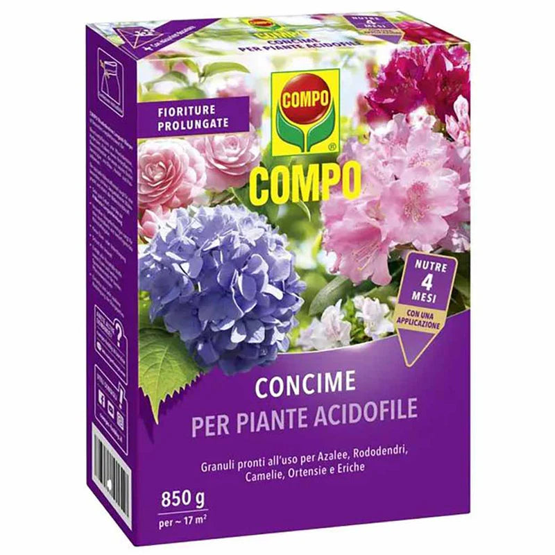 Concime per piante acidofile a lenta cessione con guano per azalee e rododendri 850 gr