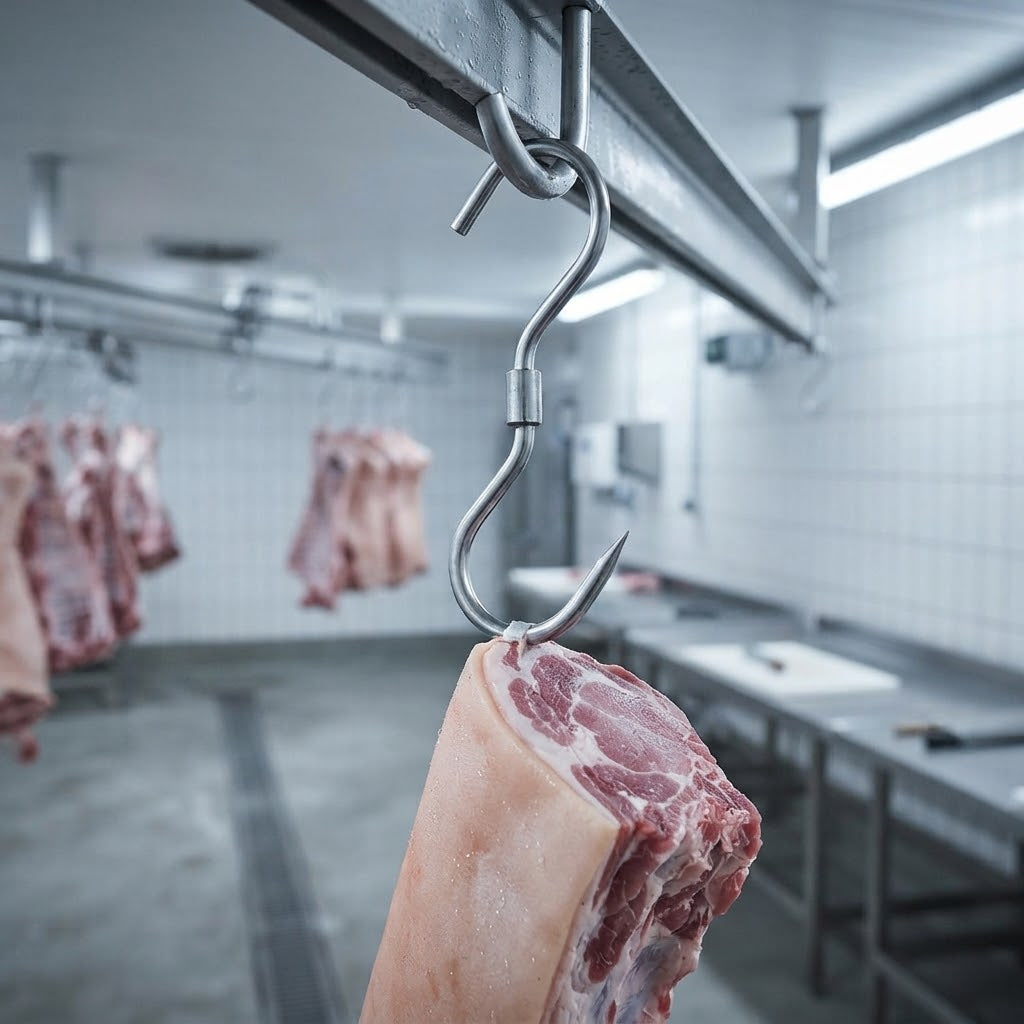 Gancio Girevole per Macellaio in Acciaio Inox alimentare ideale per salumi