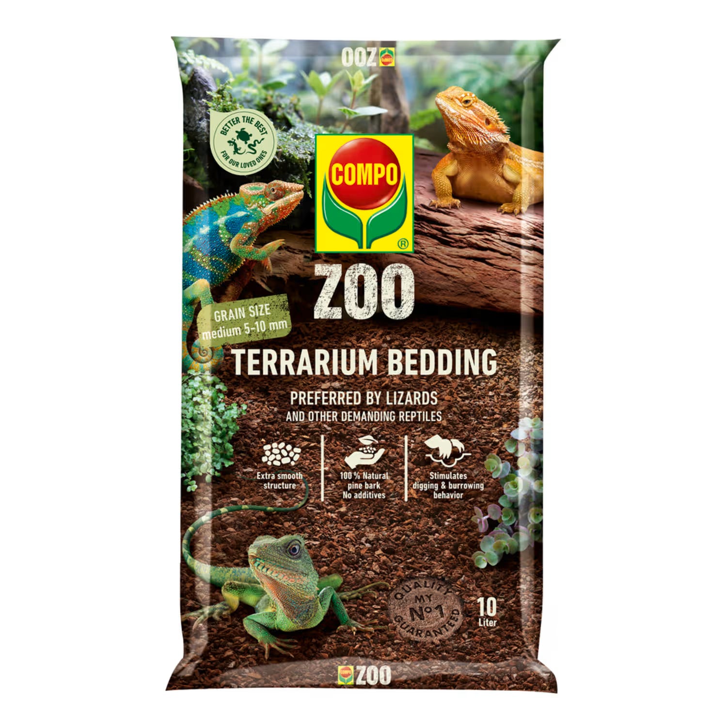 Terriccio Compo ZOO Lettiera per Terrari di Rettili uso professionale, da 10 litri