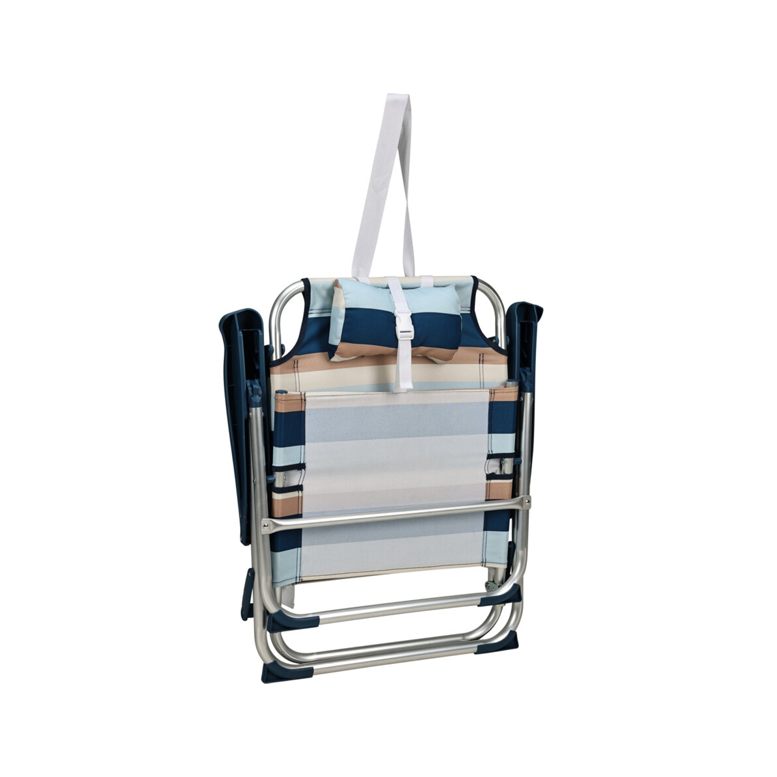 Sedia da mare, in alluminio, pieghevole, facile da traspotare, da 64 x 63 x 28 cm