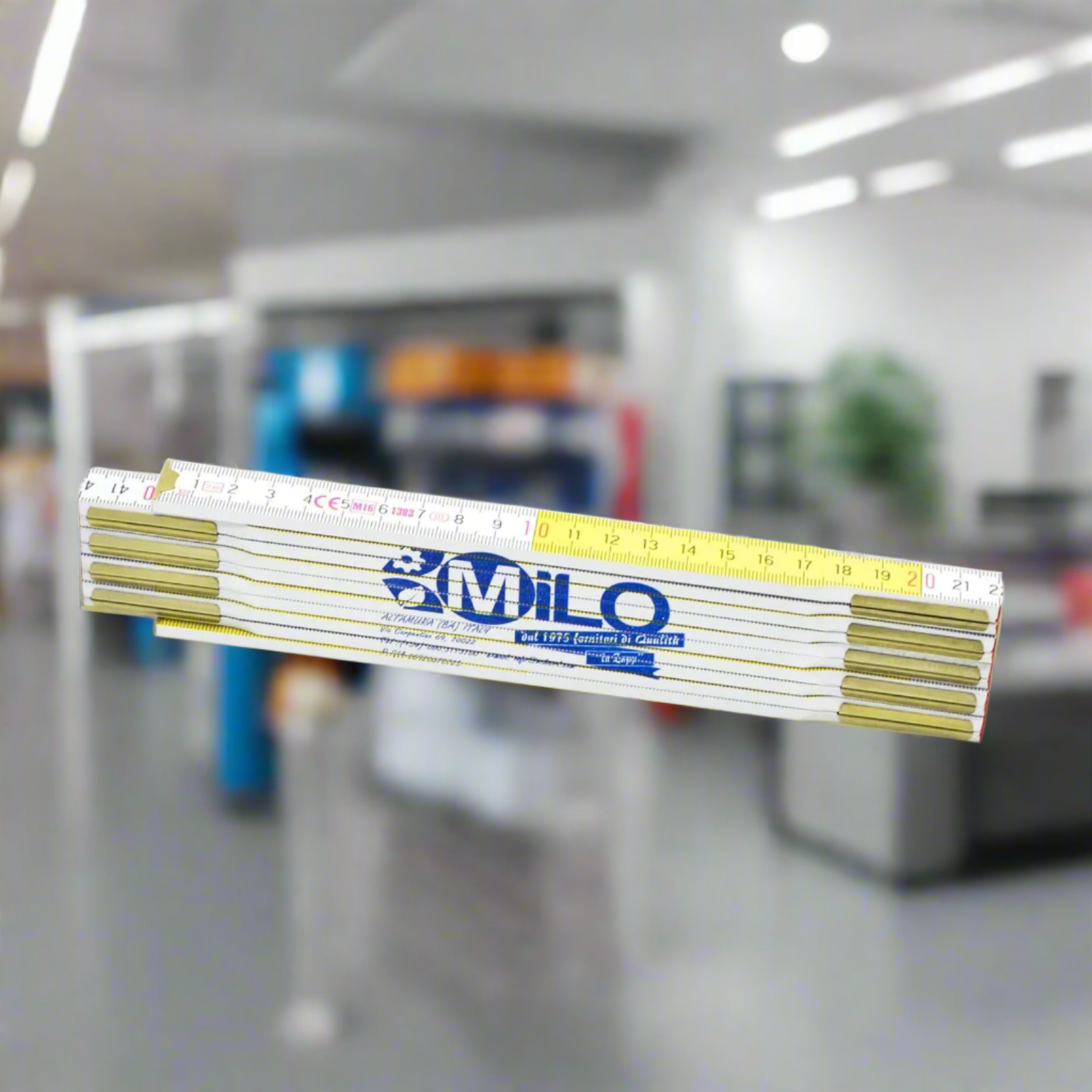 Doppio metro a stecca pieghevole in legno 2 mt