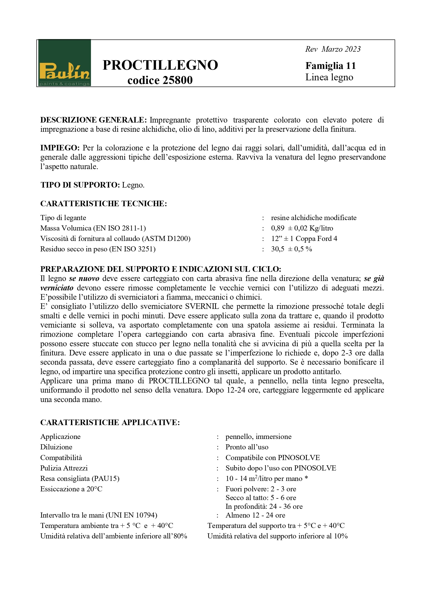 Proctillegno Impregnante a Solvente per la Protezione e Decorazione del Legno