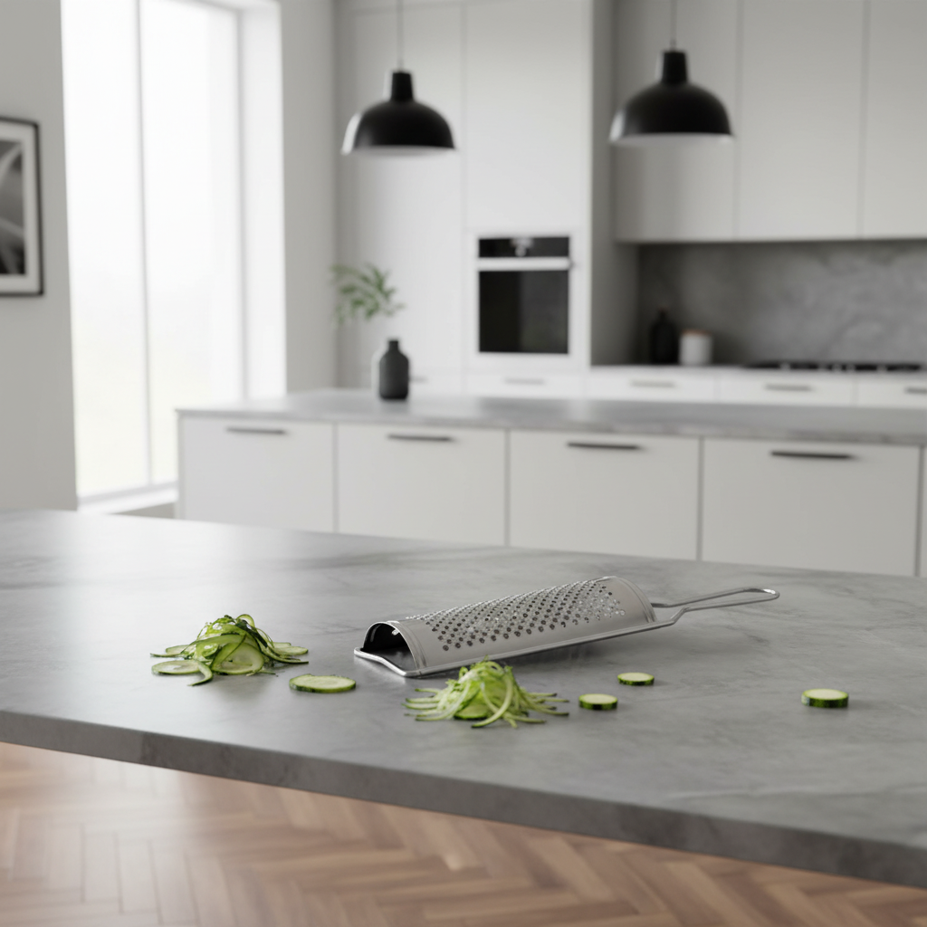 Grattugia in acciaio inossidabile inox cm. 9 con manico appendibile