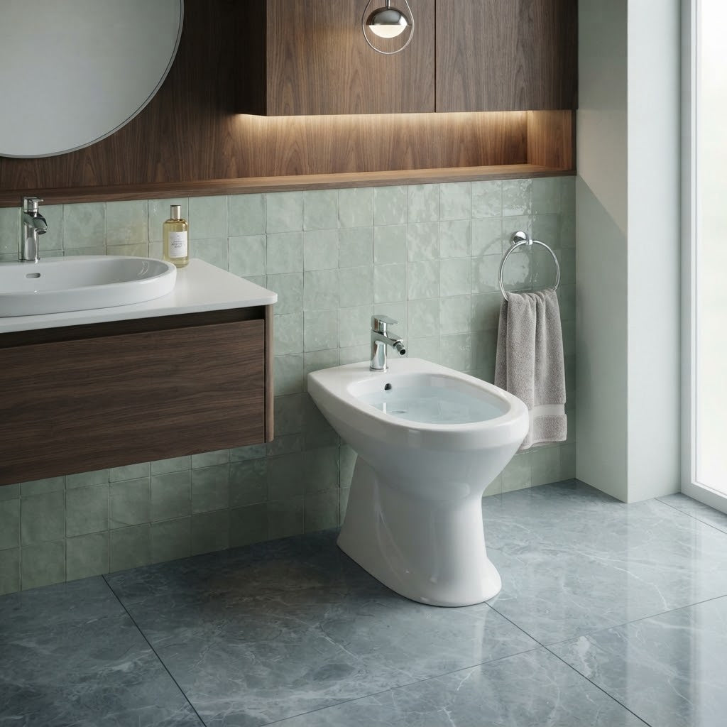 Bidet a pavimento "ELMA Uno" in ceramica monoforo