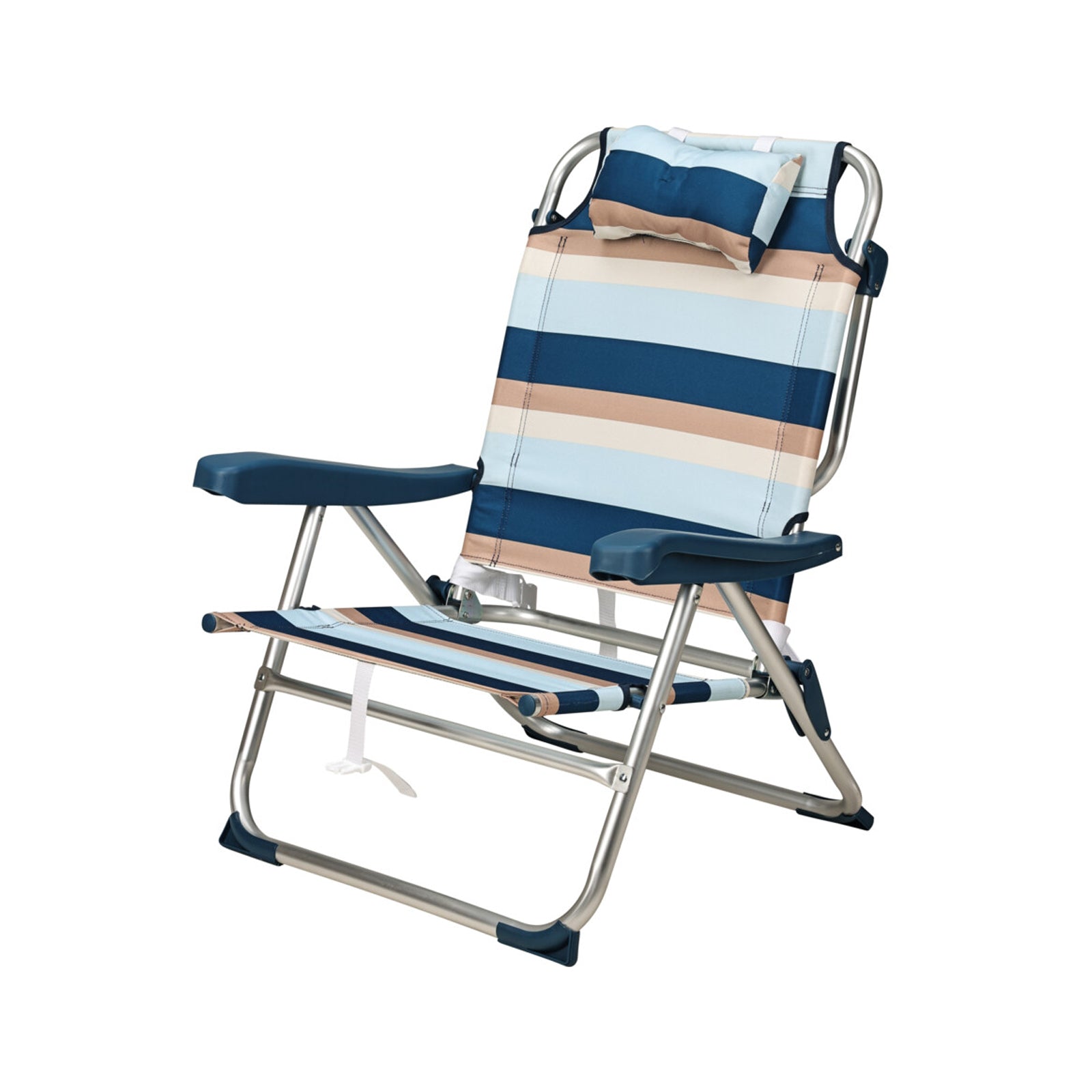 Sedia da mare, in alluminio, pieghevole, facile da traspotare, da 64 x 63 x 28 cm