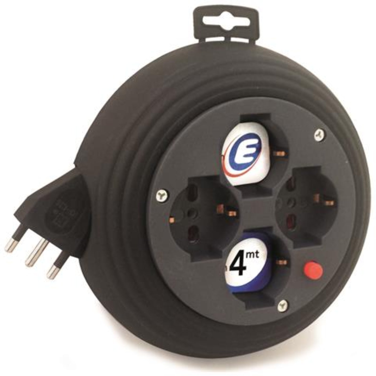 Avvolgicavo 4 Prese 2P con protezione termica e certificato