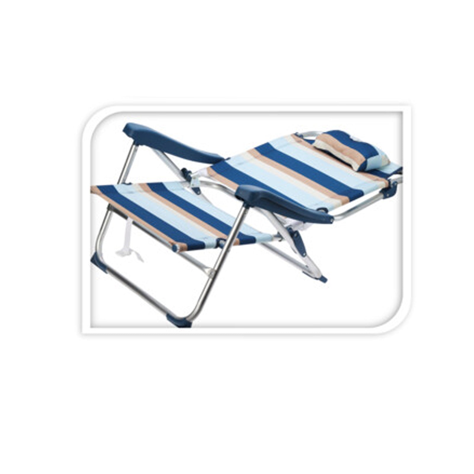 Sedia da mare, in alluminio, pieghevole, facile da traspotare, da 64 x 63 x 28 cm