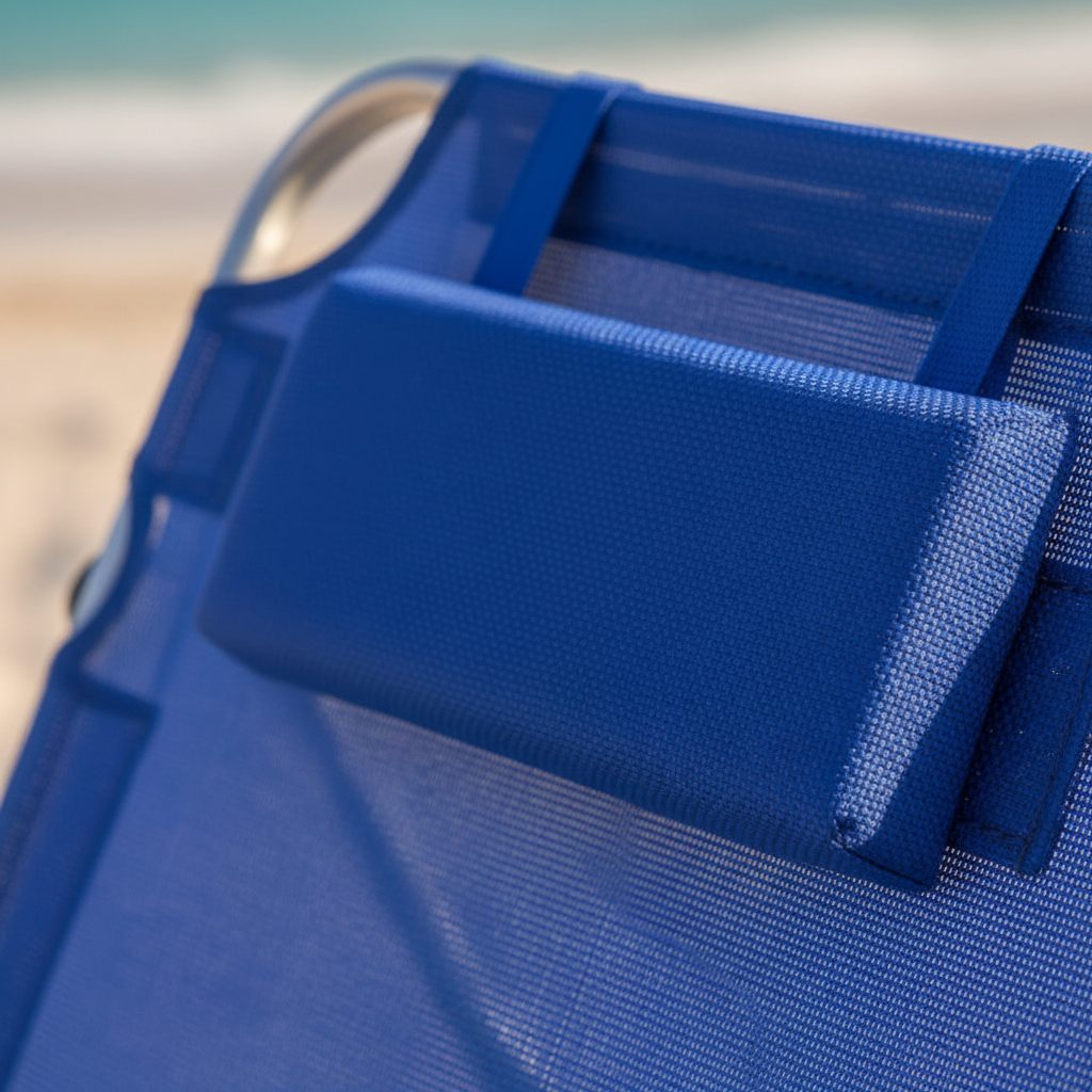 Poltrona "Bibione" sedia a sdraio spiaggina da balcone e veranda con braccioli pieghevole in Acciaio
