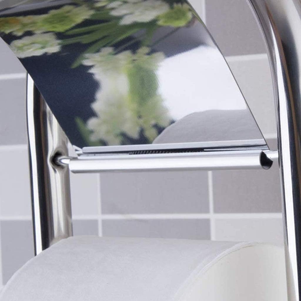 Piantana multifunzione in acciaio inox con porta carta igienica e scopino