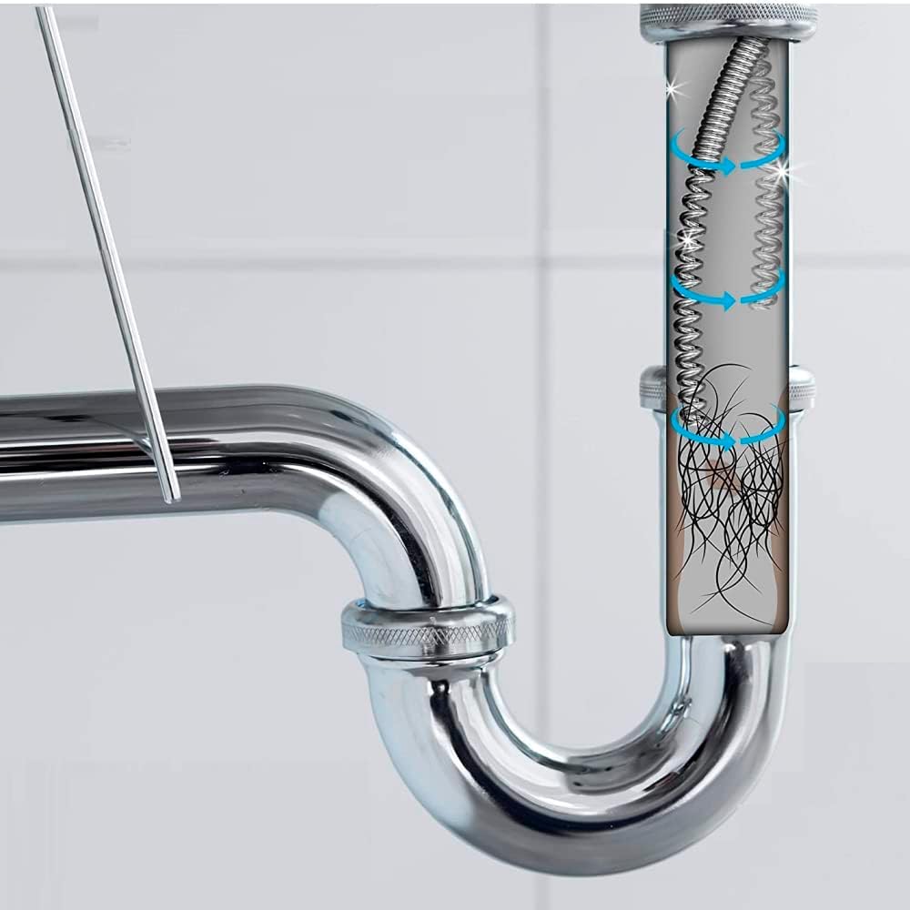 Stura scarico a molla con spirale in acciaio e manovella in legno da Ø 6 mm