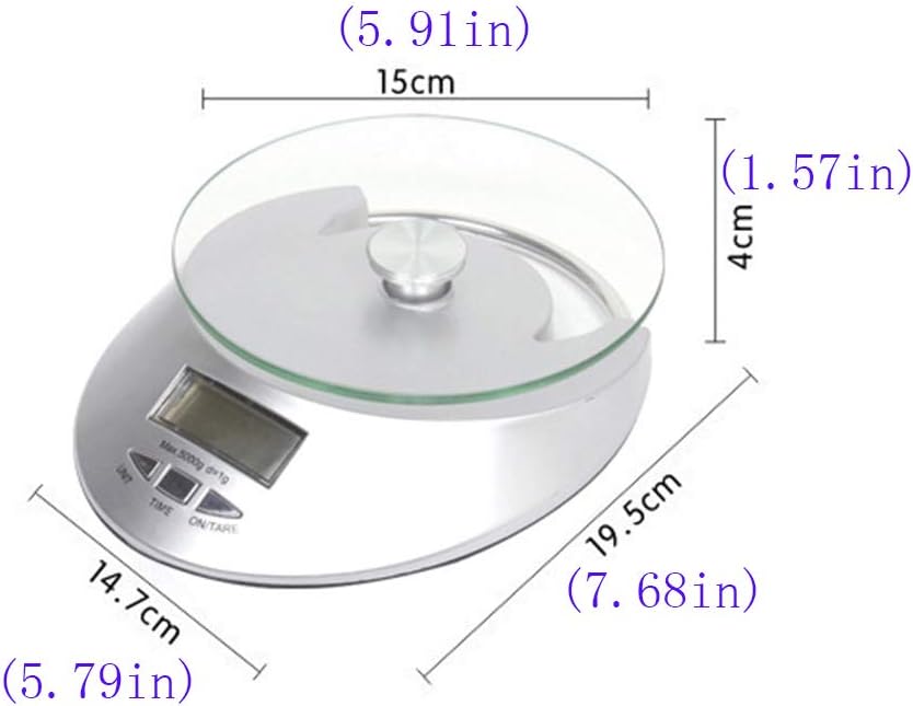 Bilancia digitale da cucina adatto per ambito domestico, massimo 5 kilogrammi