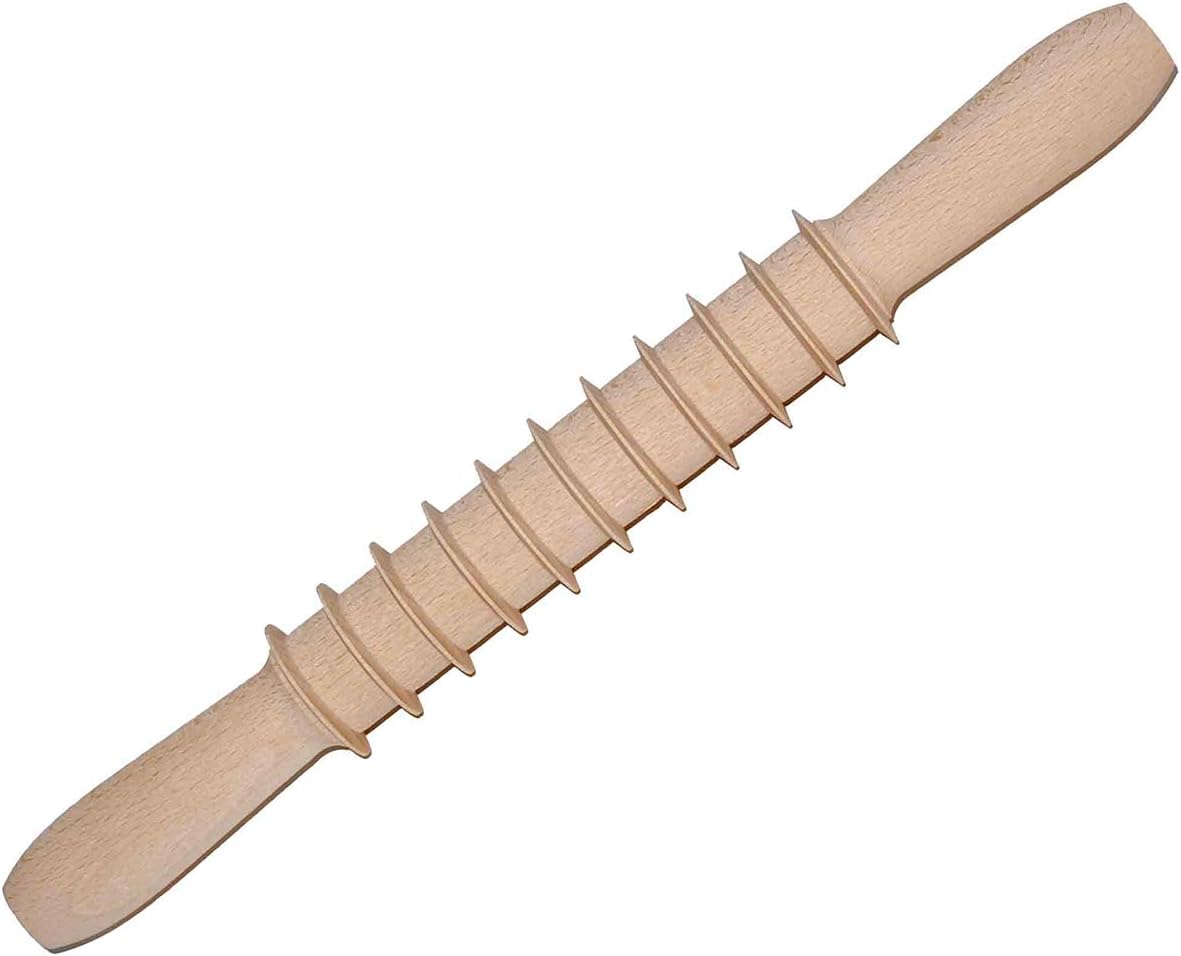 Mattarello in legno di faggio con funzione tagliapasta in legno di faggio 32 cm
