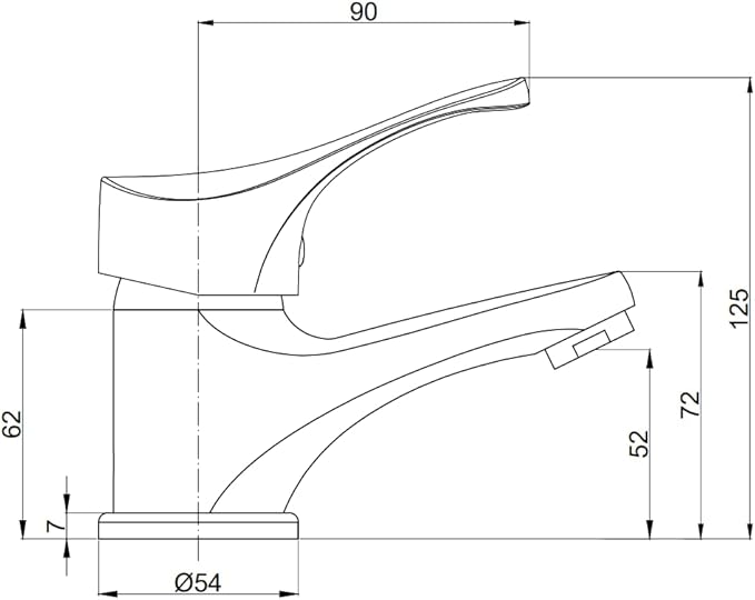 Miscelatore monocomando per bidet "naomi" con piletta di scarico 1"1/4"
