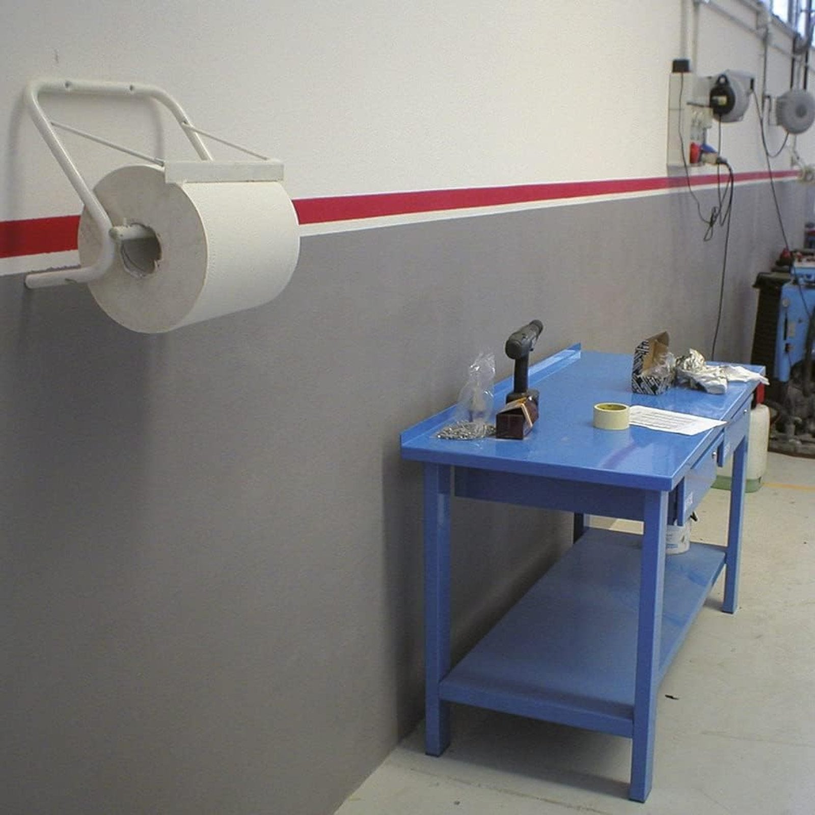 Portarotolo da muro per carta asciugamani con taglierina 360 x 290 x 230 mm