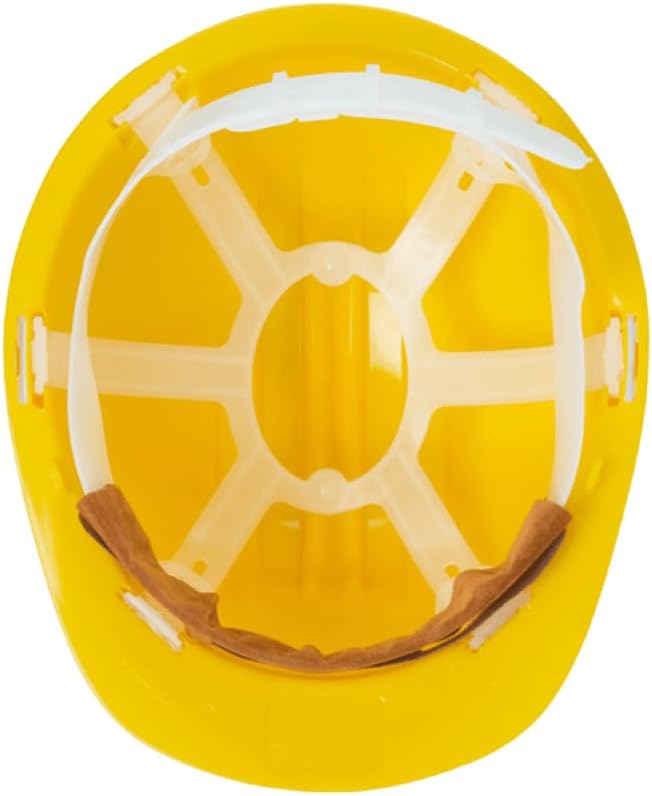 Elmetto da lavoro protettivo in polietilene regolabile da cantiere Giallo