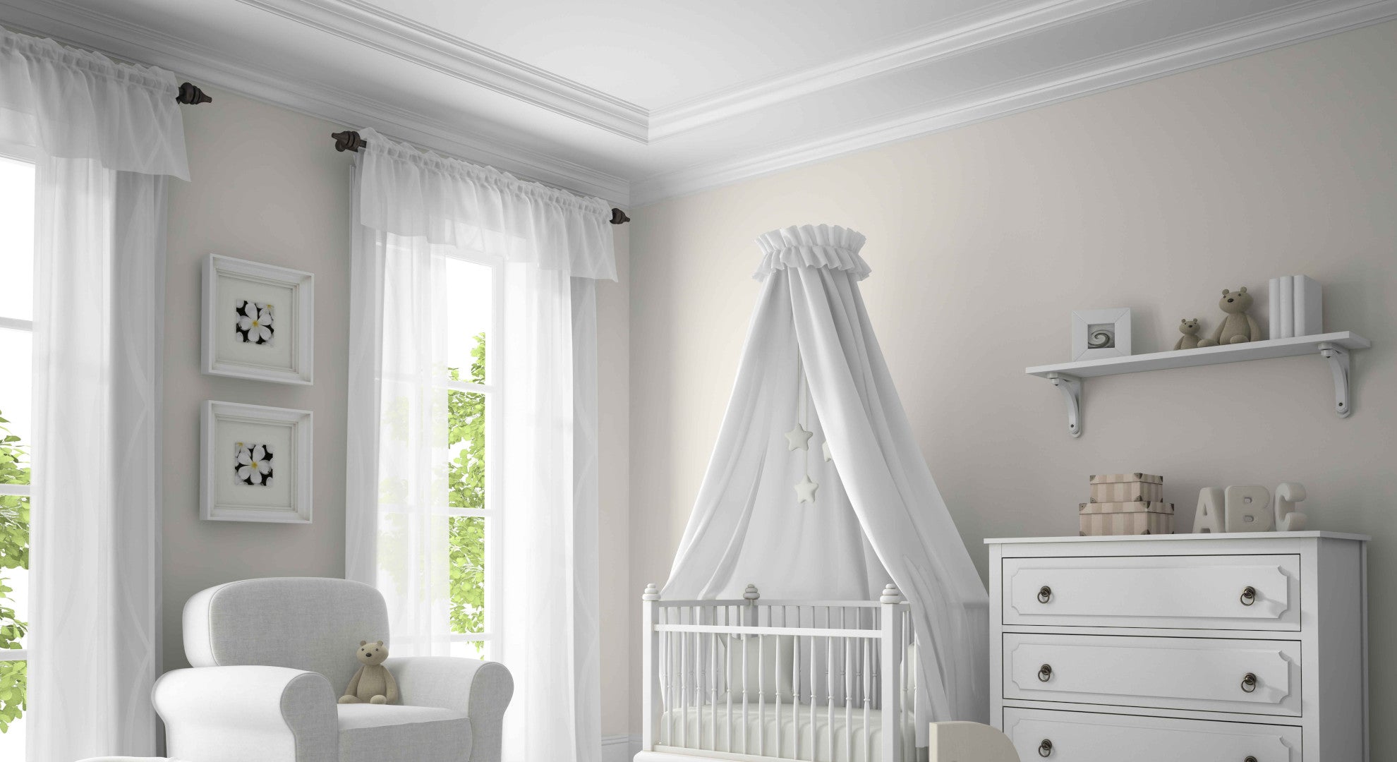 Angoli decorativi per soffitti e pareti, kit da 4 pezzi, in polistirene bianco