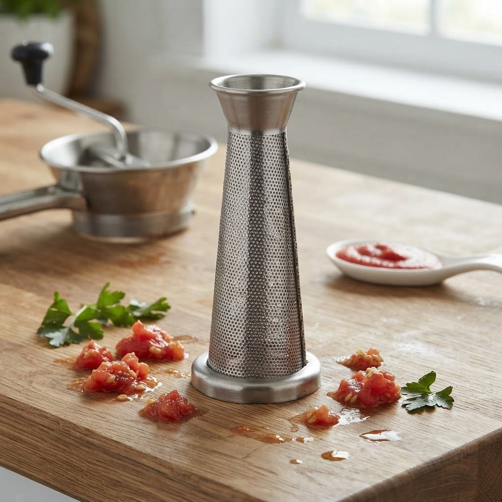Setaccio di ricambio a cono in acciaio inox per spremipomodoro 95 mm