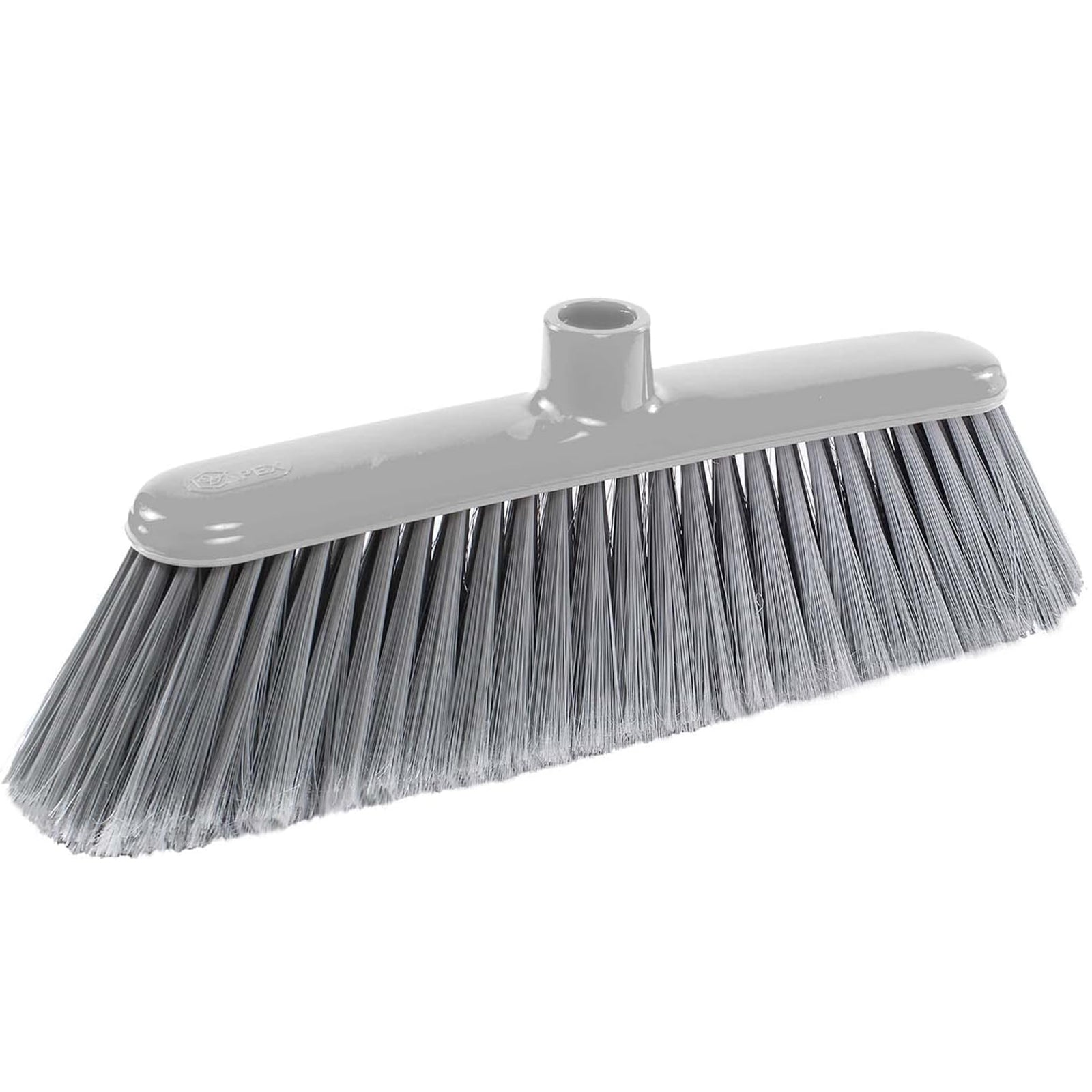 Scopa "Penelope" in poliestere piumato extra morbide, Con assicella in pvc semiespanso
