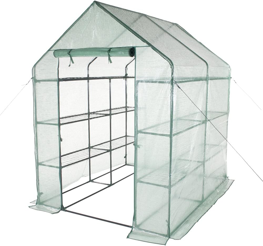 Serra da balcone "Multiripiano" per piante in filo zincato con 6 ripiani