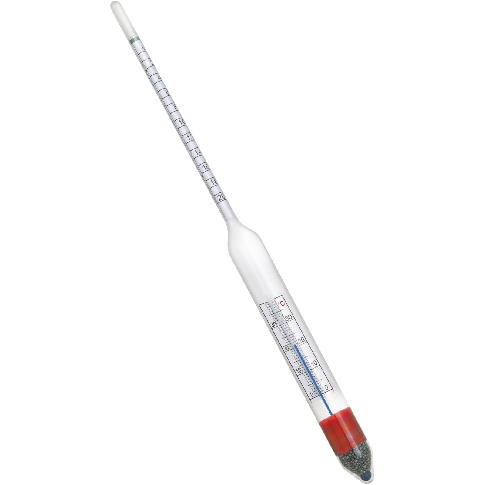 Alcoolometro "Tralles" con termometro per misurazione graduazione alcolica