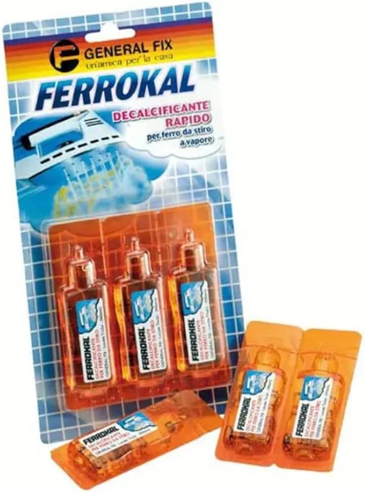 Decalcificante per ferri da stiro ideale per la pulizia del serbatoio, 3 flaconi da 20 ml