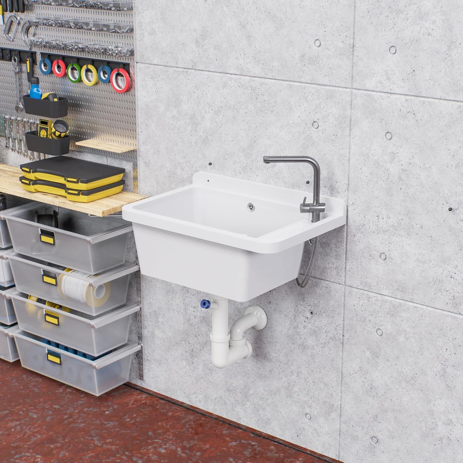 Pilozzo lavatoio da parete in polipropilene