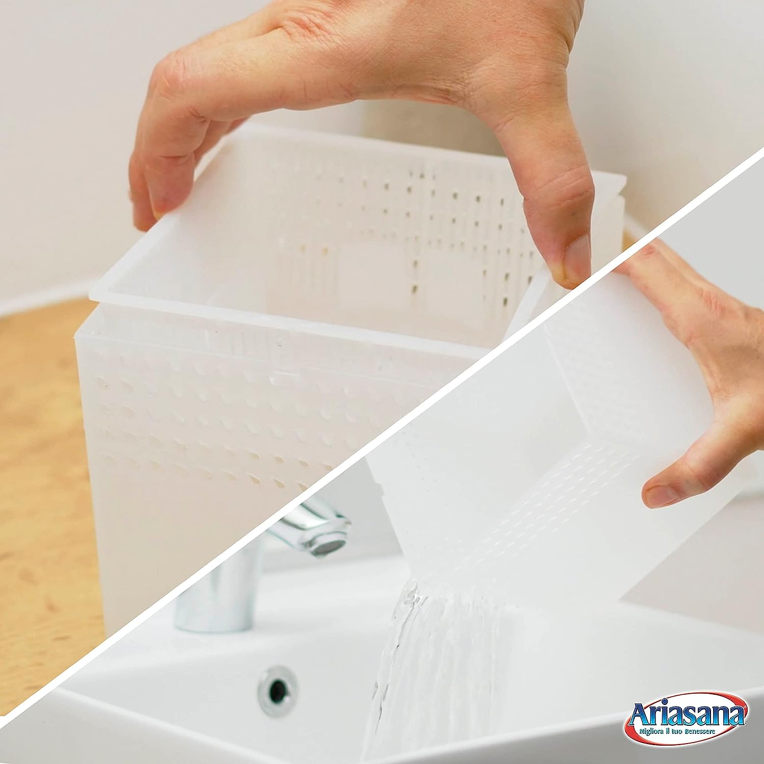 Deumidificatore Ariasana vaschetta mini con una ricarica assorbi-umidità in Tab da 450g