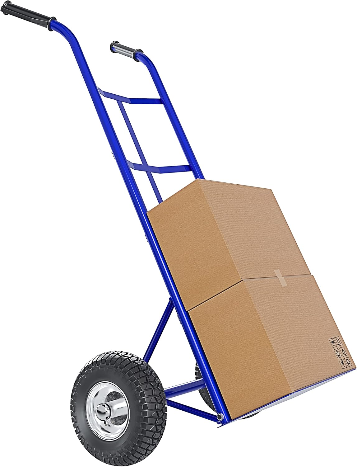 Carrello porta pacchi in metallo verniciato colore blu, portata massima 80 kg