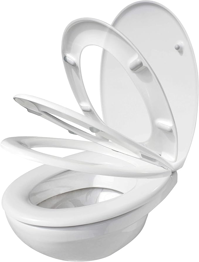 Sedile WC bianco universale in materiale plastico