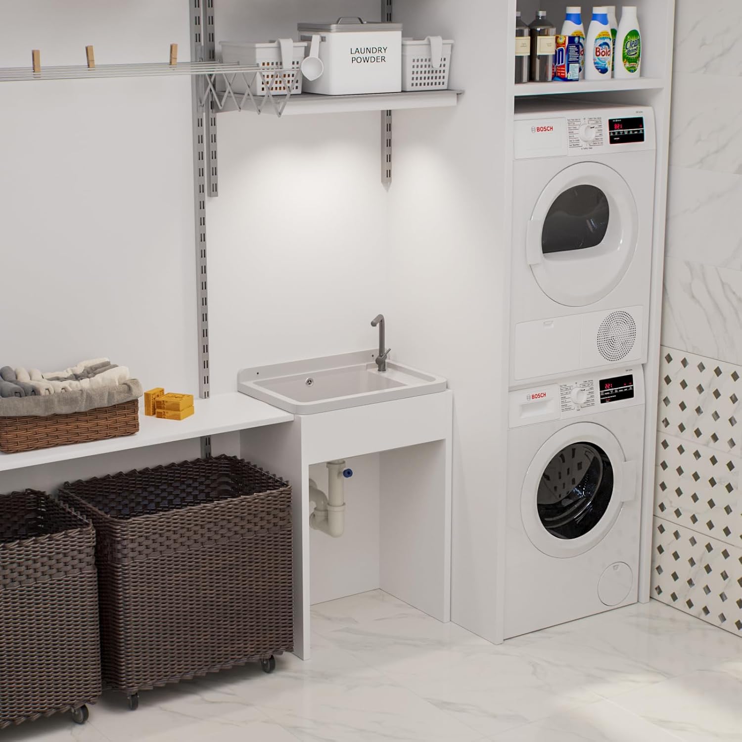 Pilozzo lavatoio da parete in polipropilene