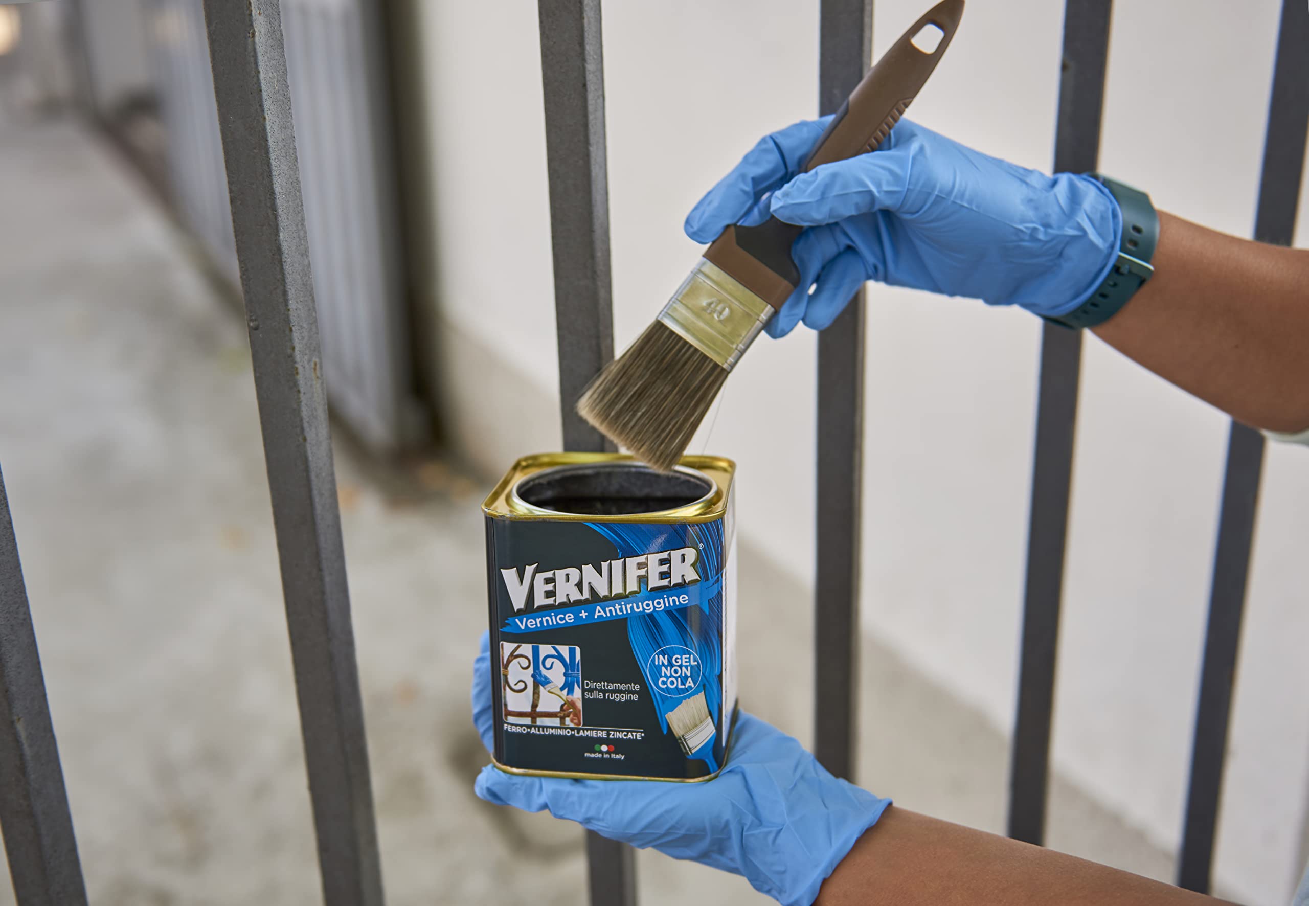 Smalto Vernifer Tinte Satinate con antiruggine e vernice in gel ml750