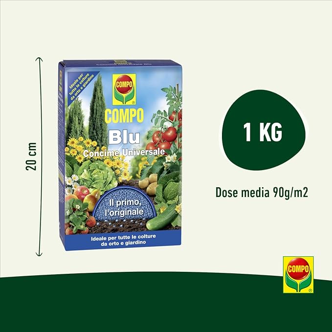 Concime Universale "Blu" per piante da orto e giardino granulare a lenta cessione 1 kg