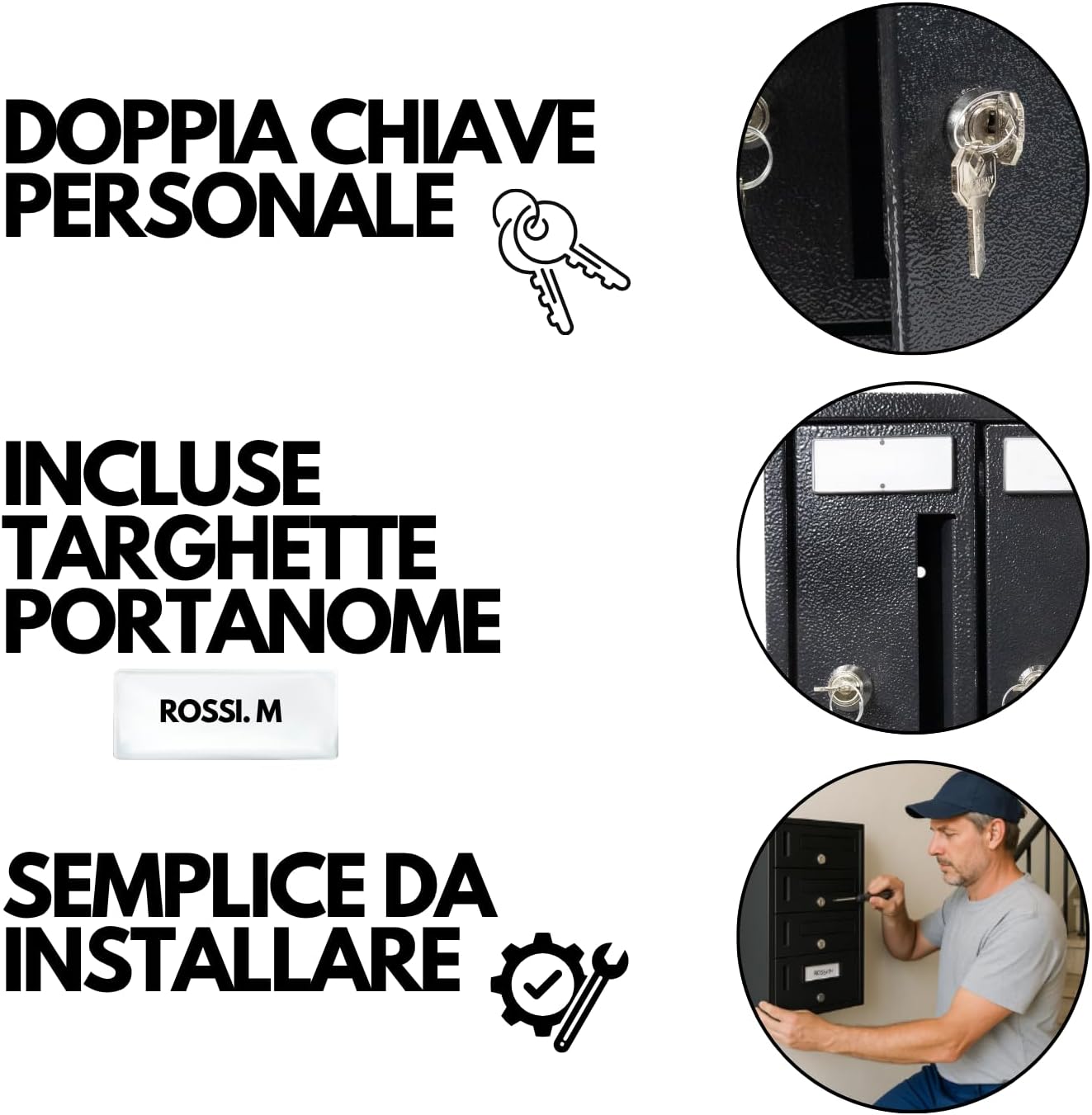 Cassetta postale condominiale componibile da muro buca lettere da esterno in acciaio Made in Italy