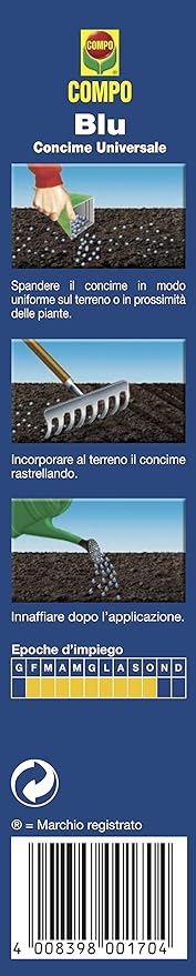 Concime Universale "Blu" per piante da orto e giardino granulare a lenta cessione 1 kg