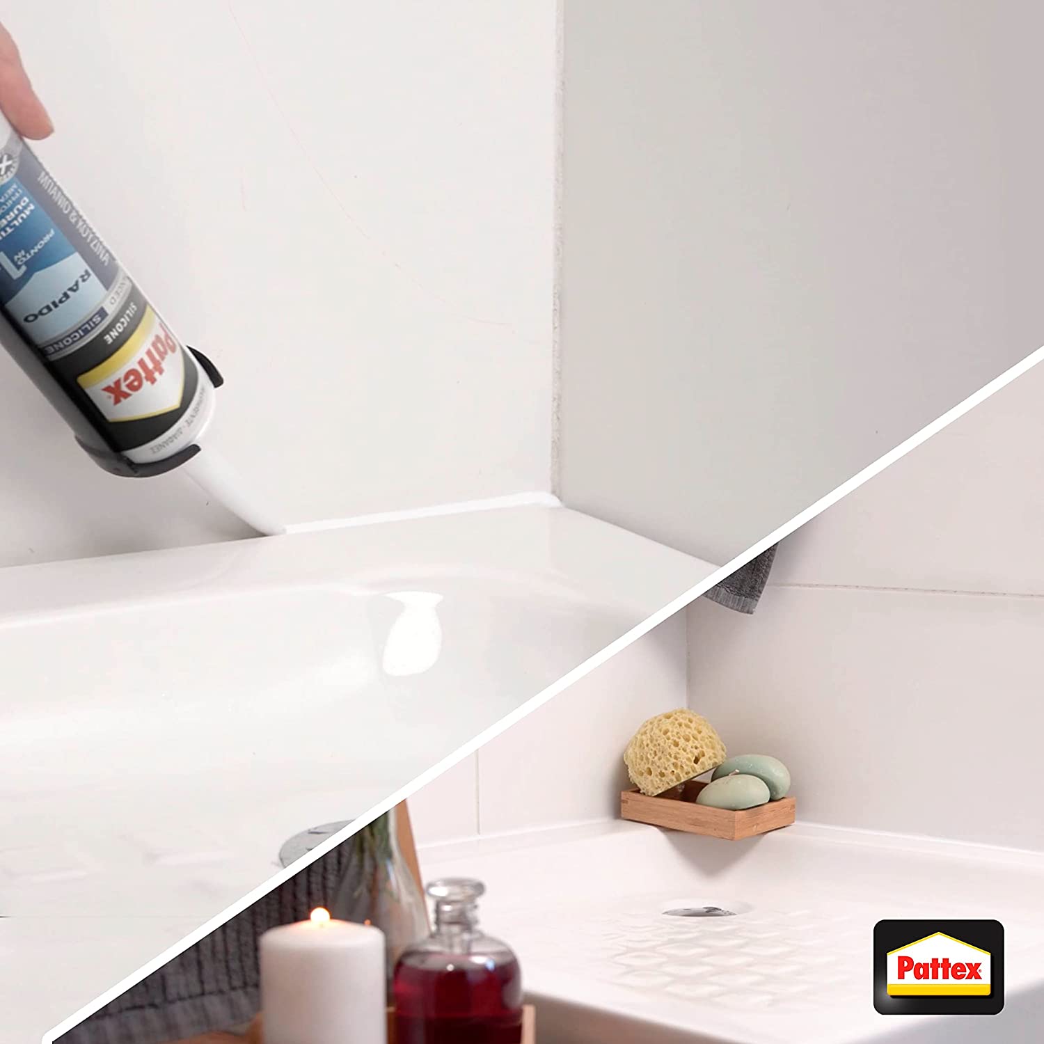 Silicone a rapida polimerizzazione ideale per bagni 300 ml trasparente