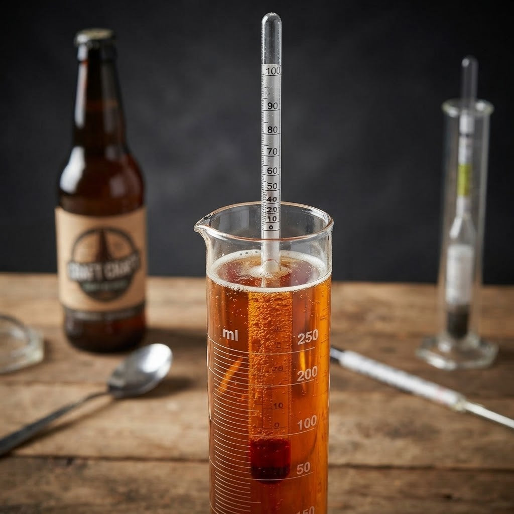 Alcolometro in vetro misuratore per alcol nei distillati, vino e birra 21 cm