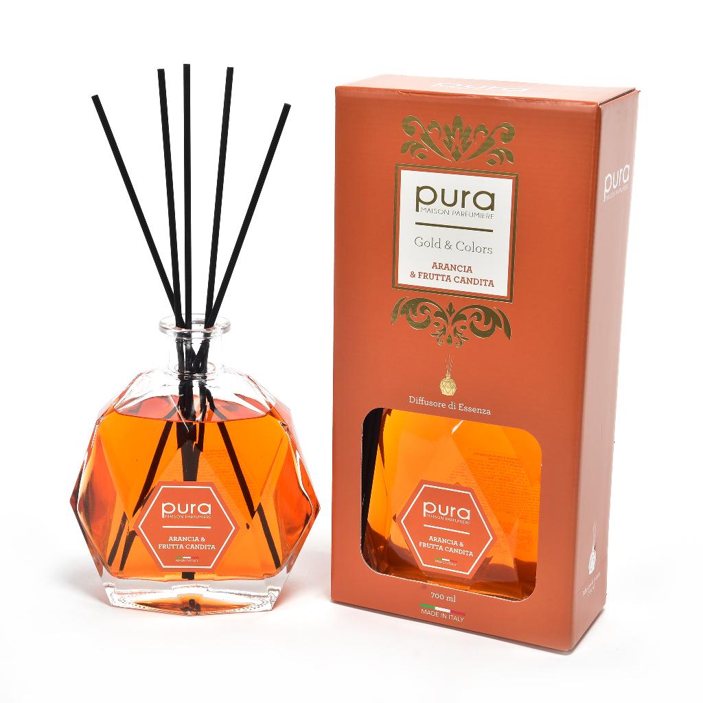 Diffusore di essenza "linea gold & colors" per profumazione ambiente 700 ml