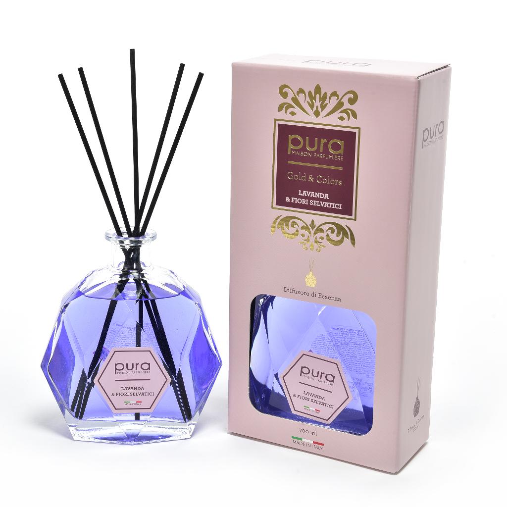 Diffusore di essenza "linea gold & colors" per profumazione ambiente 700 ml