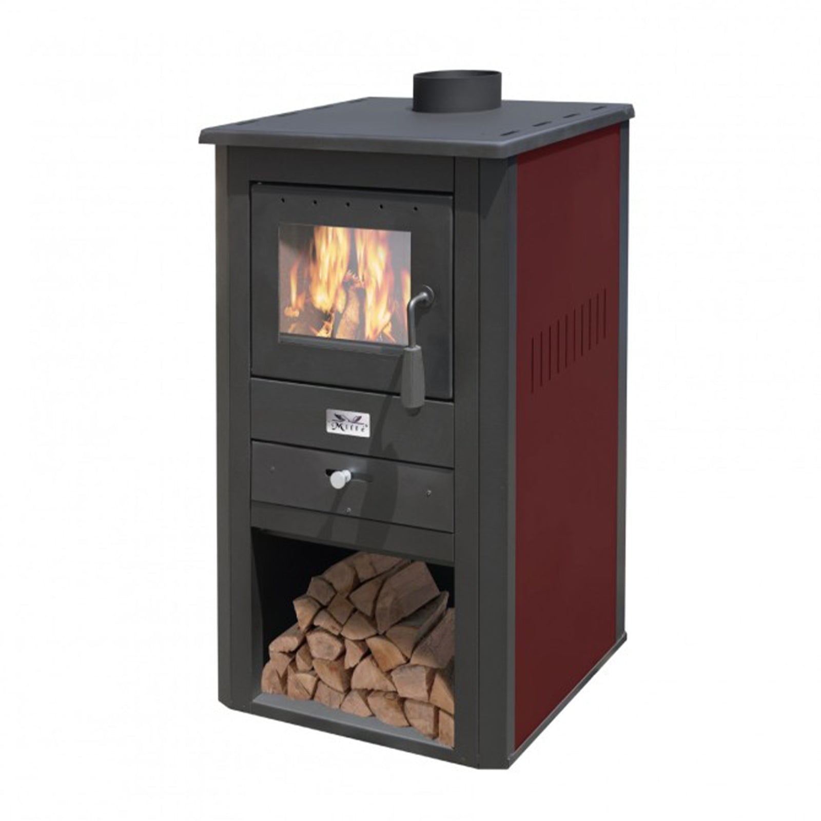 Stufa a legno "Pallade" da 13 kW con scarico fumi Ø cm 13 da 51 x 45 x 94 cm