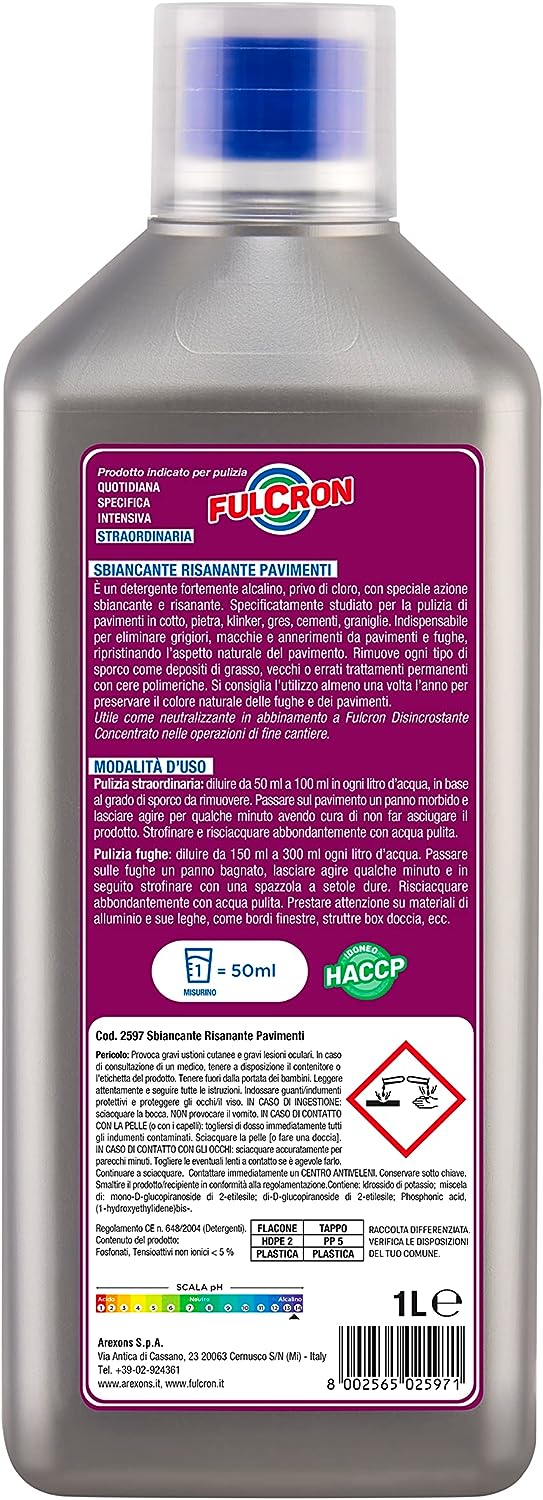 Sbiancante "Fulcron" e risanante per pavimenti adatto per la pulizia intensiva, da 1 litro