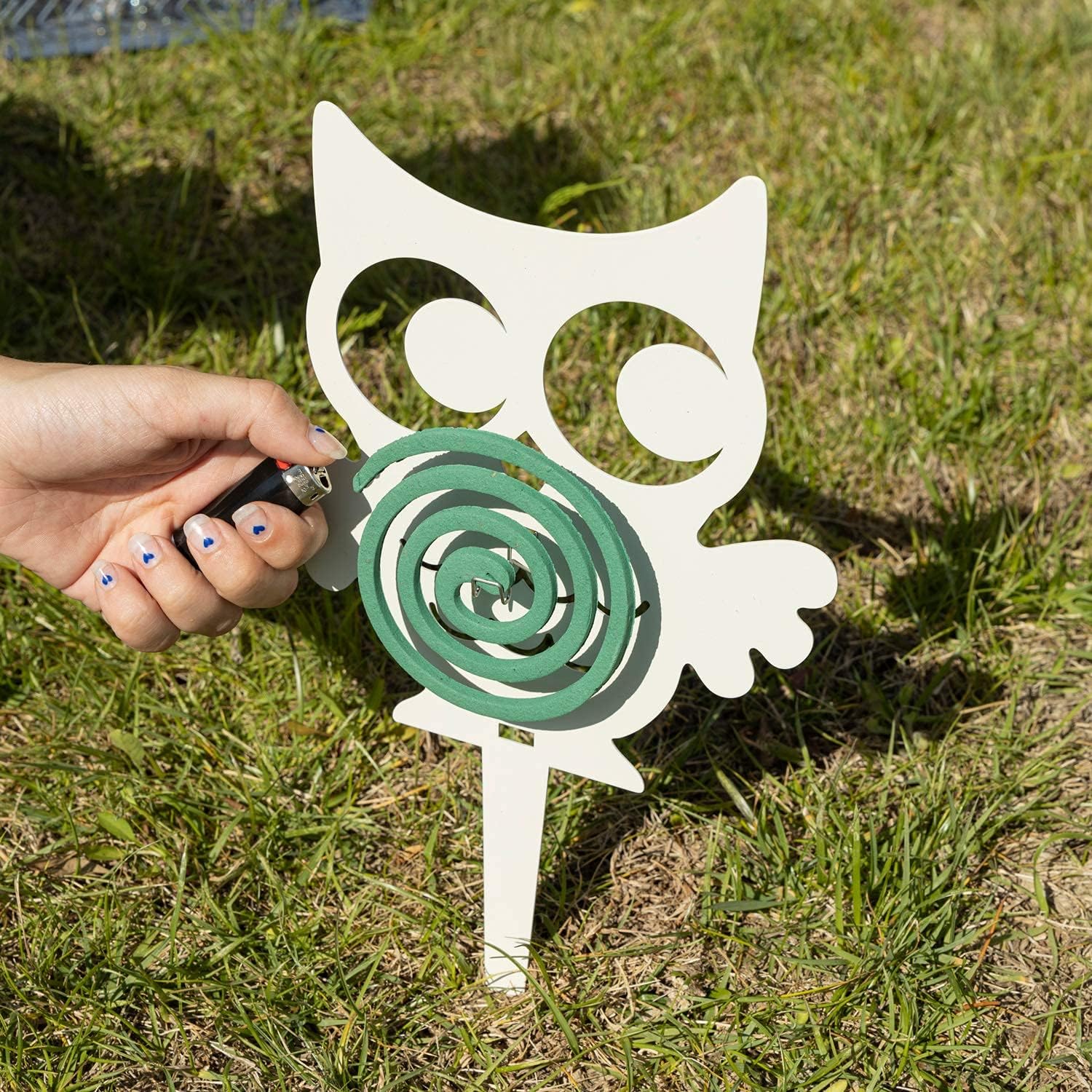 Porta zampirone "Gufo" da vaso in metallo, antizanzare da Esterno, da 36 cm