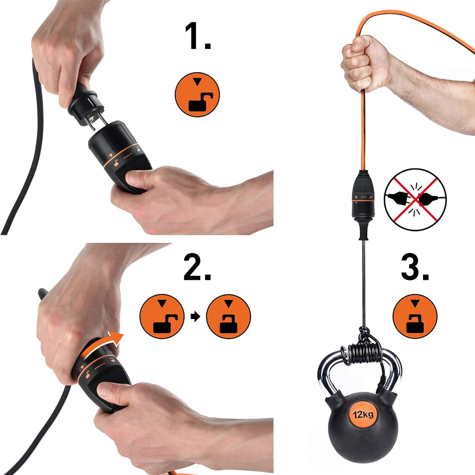 Avvolgicavo con presa a meccanismo blocco mt. 25