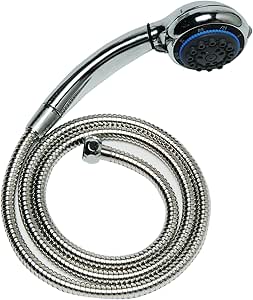 Doccetta Linea "Dark Grey" anticalcare con tubo flessibile e supporto da parete