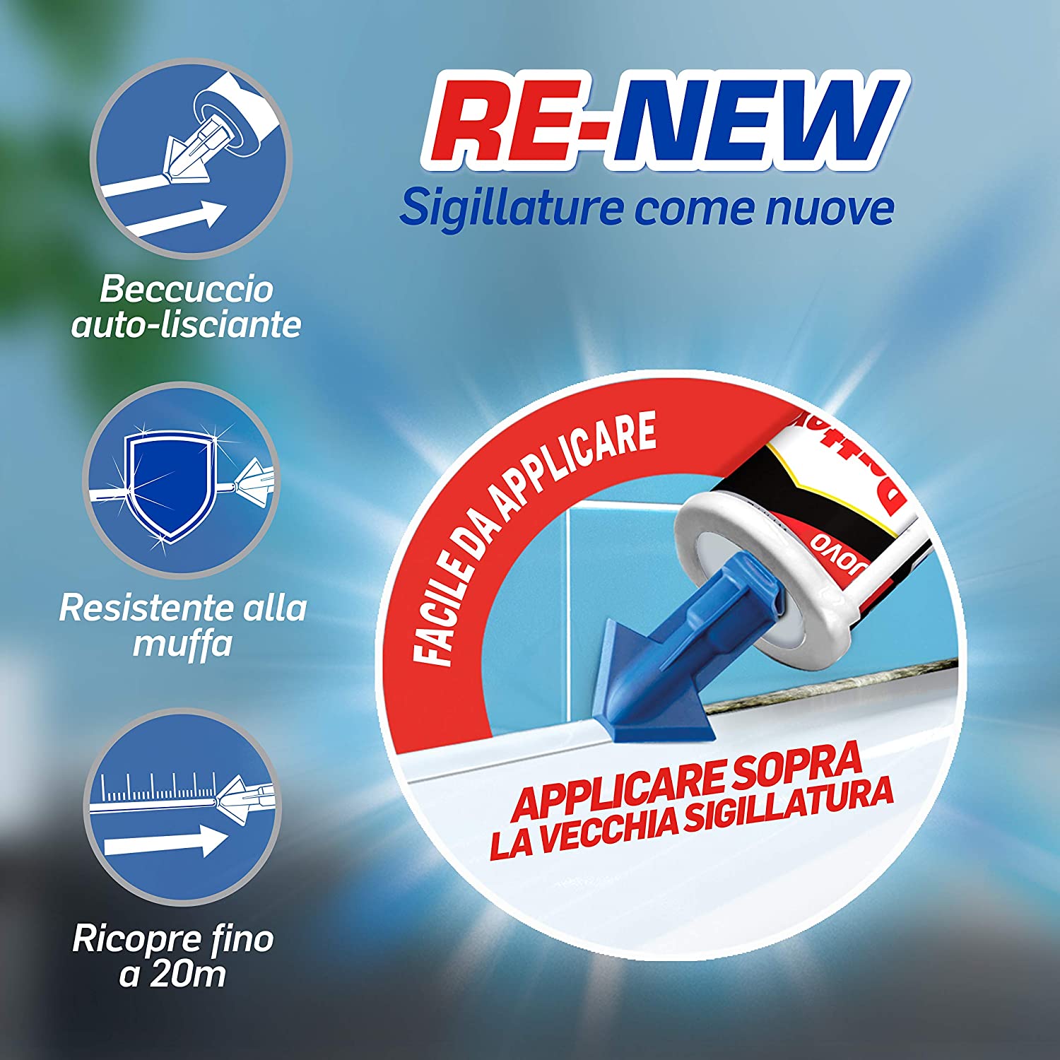 Silicone neutro "3X Protection" con massima resistenza alla muffa 330 ml bianco