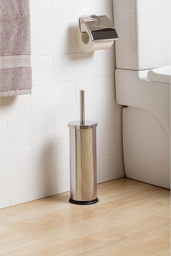 Porta scopino da terra serie 'wind' in acciaio inox finitura lucida