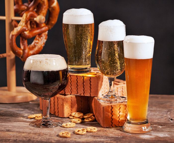 Bicchieri per degustazione birra in vetro trasparente set da 4