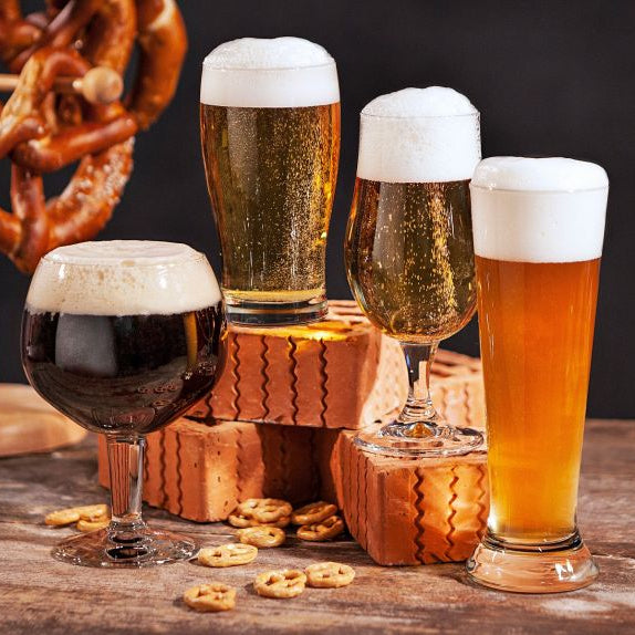 Bicchieri per degustazione birra in vetro trasparente set da 4