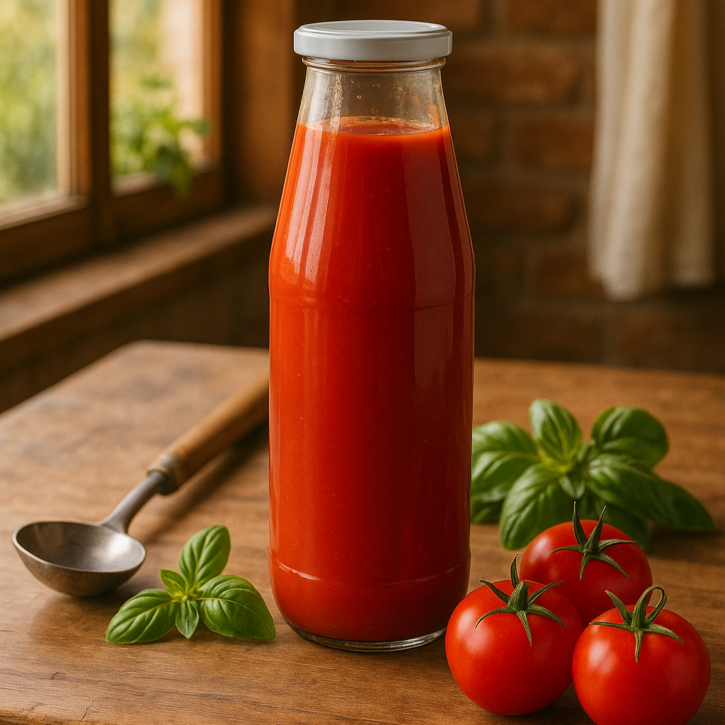 Bottiglie per passata di pomodoro in vetro con tappo da Ø 53 mm