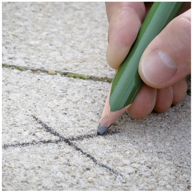 Set 10 Matite verdi per muratore a punta dura da 30 cm + temperino