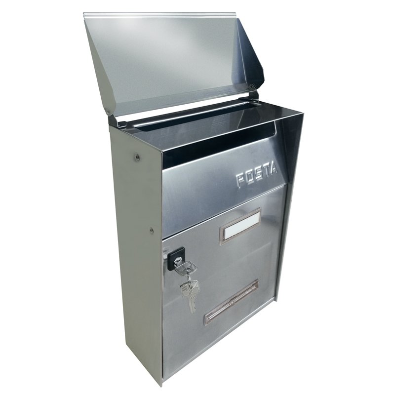 Cassetta per posta "Serie effe T Evo" in acciaio inox, da esterno, con tetto apribile